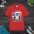 Cozy Santa Penguin T-Shirt - Holiday Style - DipaliZ