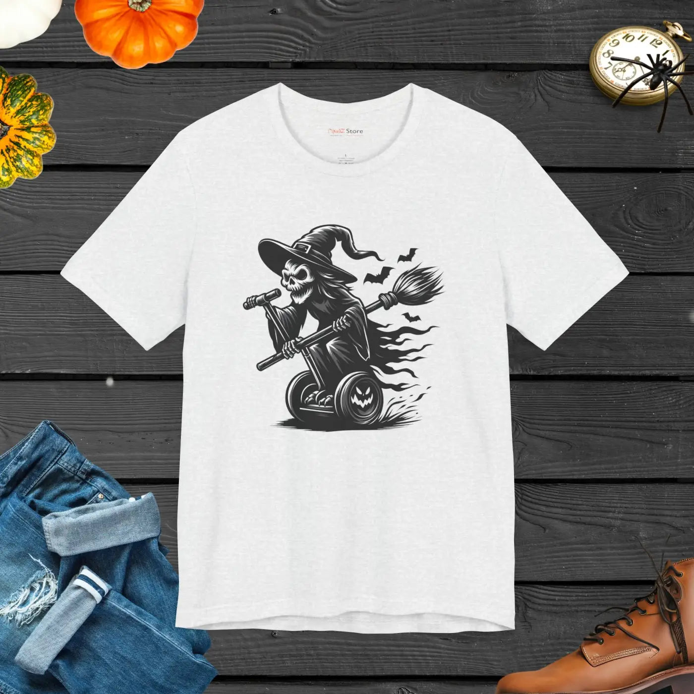 Scary Ghost Segway Jersey Short Sleeve Tee - Halloween Fun - DipaliZ