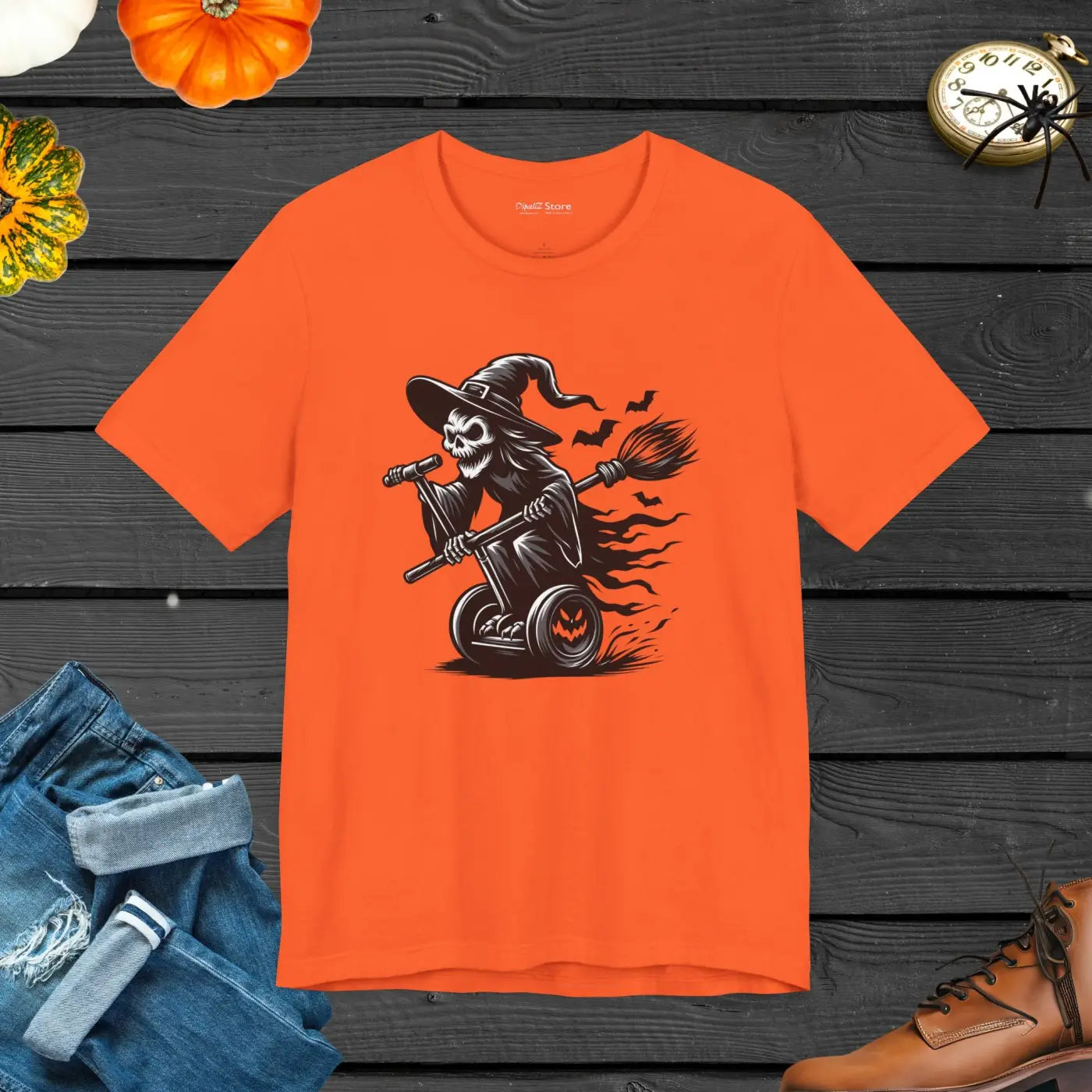 Scary Ghost Segway Jersey Short Sleeve Tee - Halloween Fun - DipaliZ