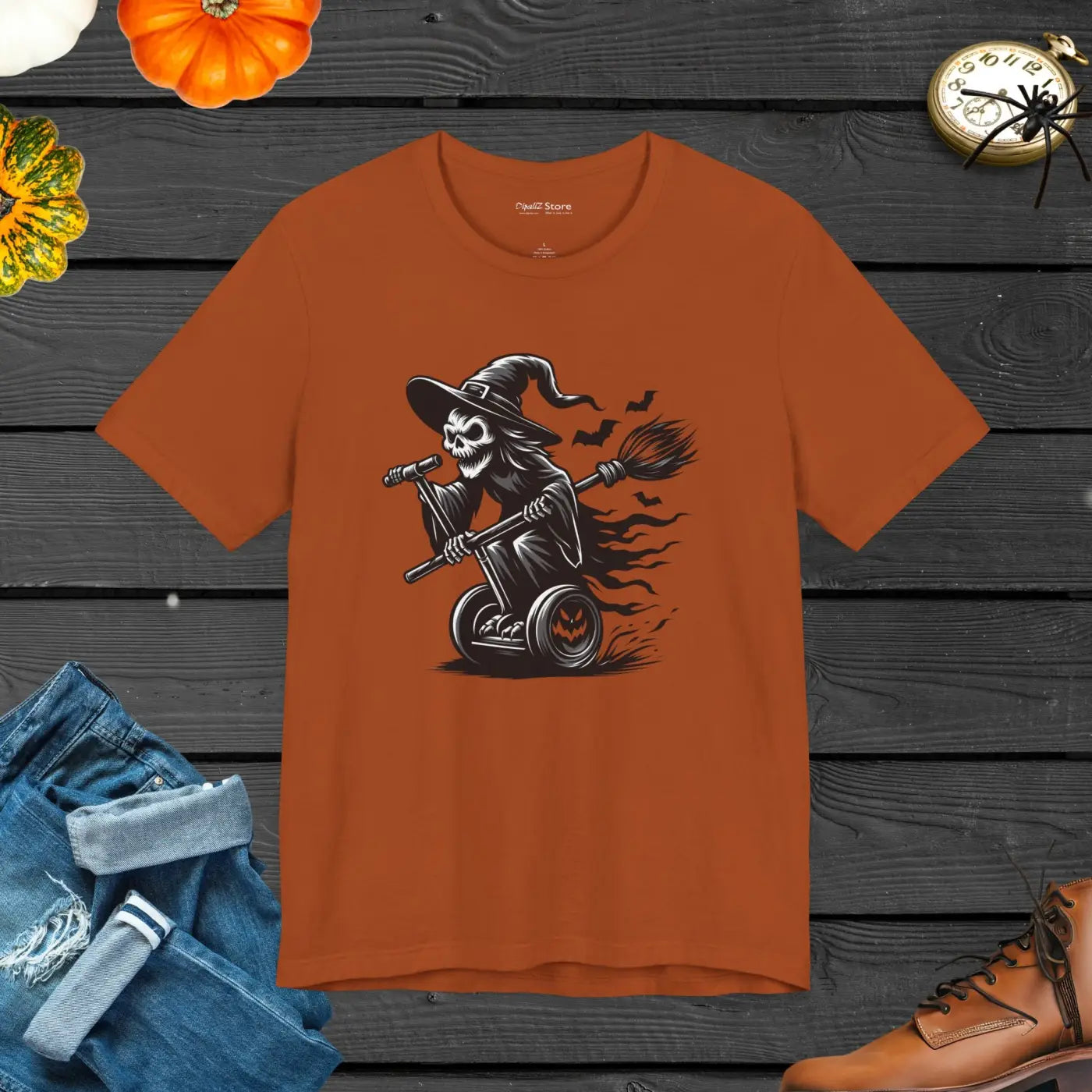Scary Ghost Segway Jersey Short Sleeve Tee - Halloween Fun - DipaliZ