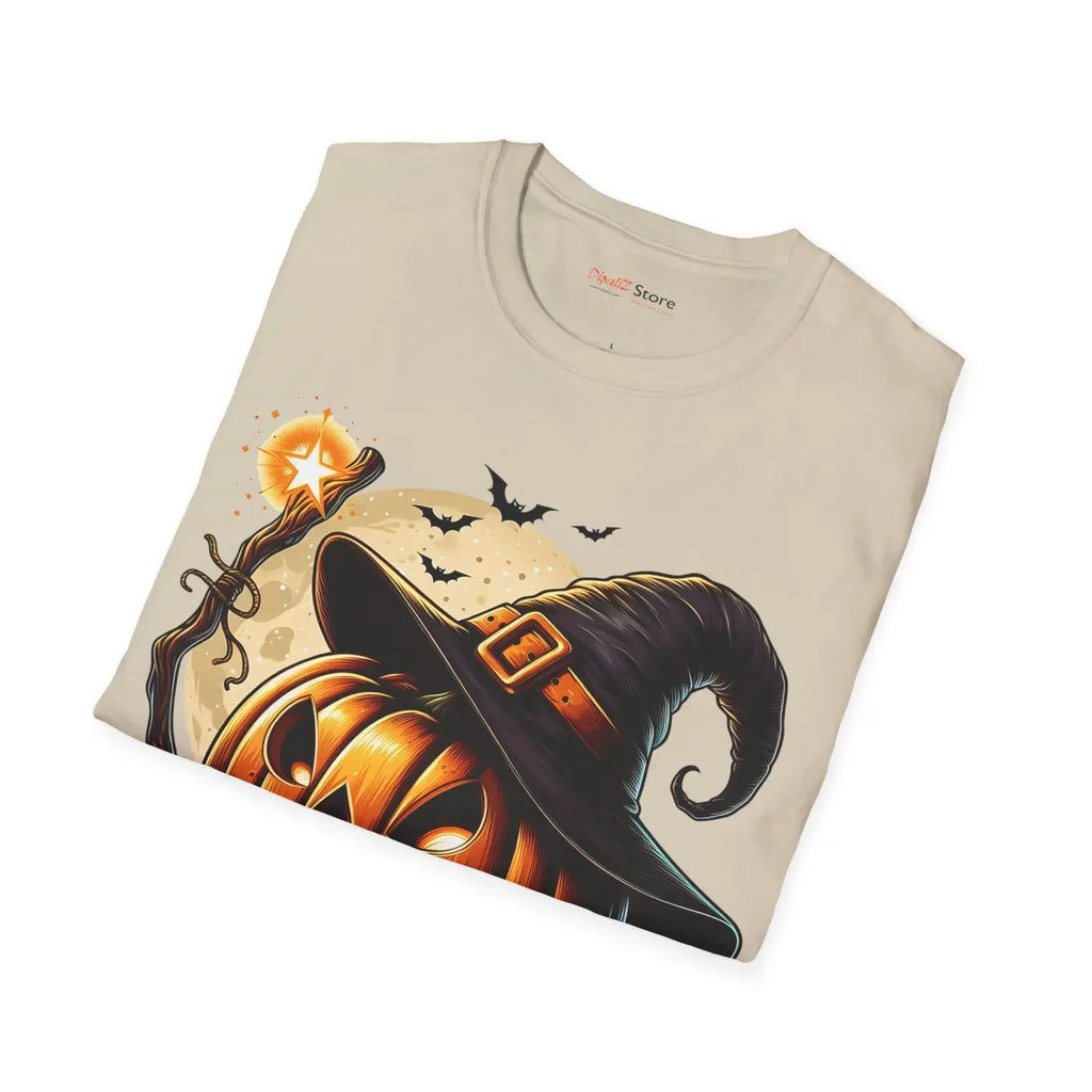 Scary Jack O Lantern Unisex T-Shirt - Halloween Softstyle - DipaliZ