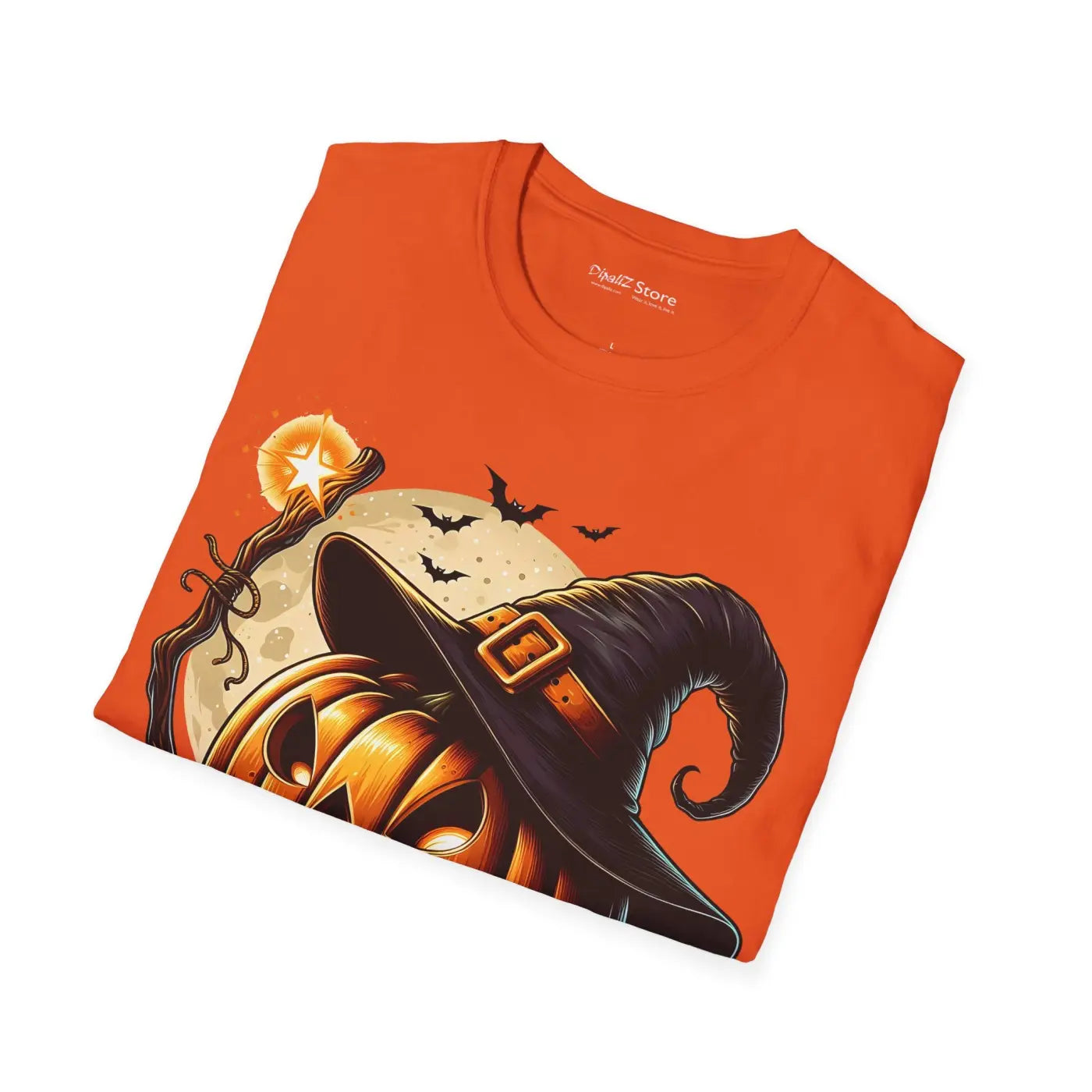 Scary Jack O Lantern Unisex T-Shirt - Halloween Softstyle - DipaliZ