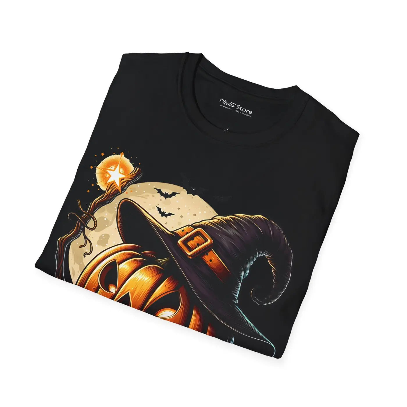 Scary Jack O Lantern Unisex T-Shirt - Halloween Softstyle - DipaliZ
