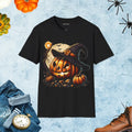 Scary Jack O Lantern Unisex T-Shirt - Halloween Softstyle - DipaliZ