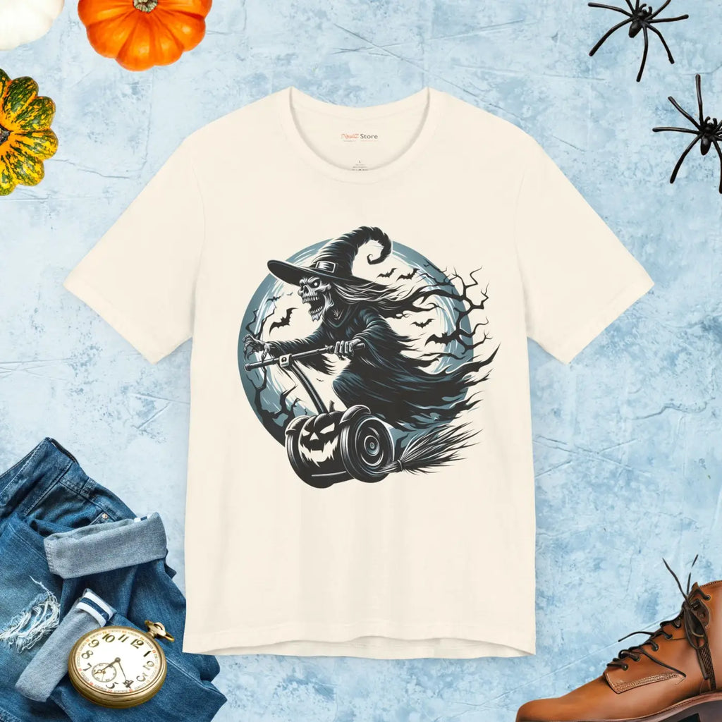 Electrifying Witch Segway Unisex Jersey Tee - Halloween - DipaliZ