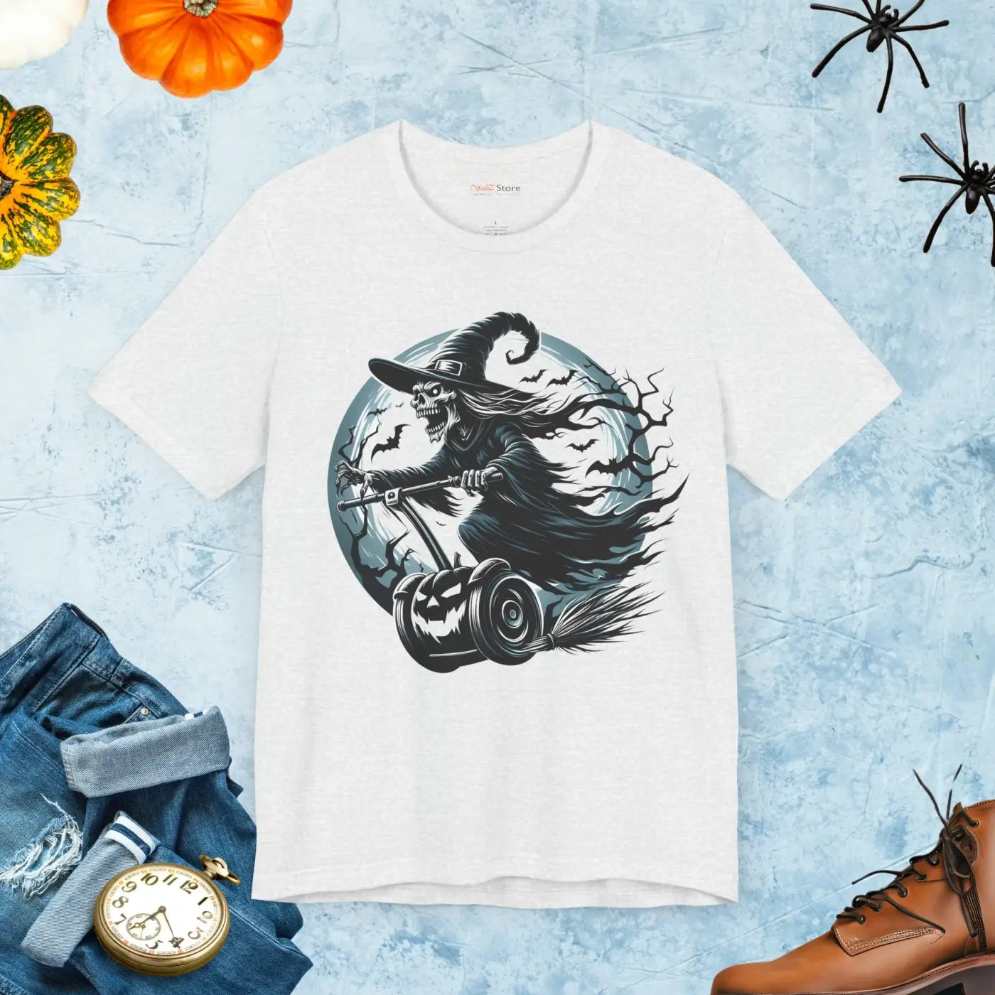 Electrifying Witch Segway Unisex Jersey Tee - Halloween - DipaliZ