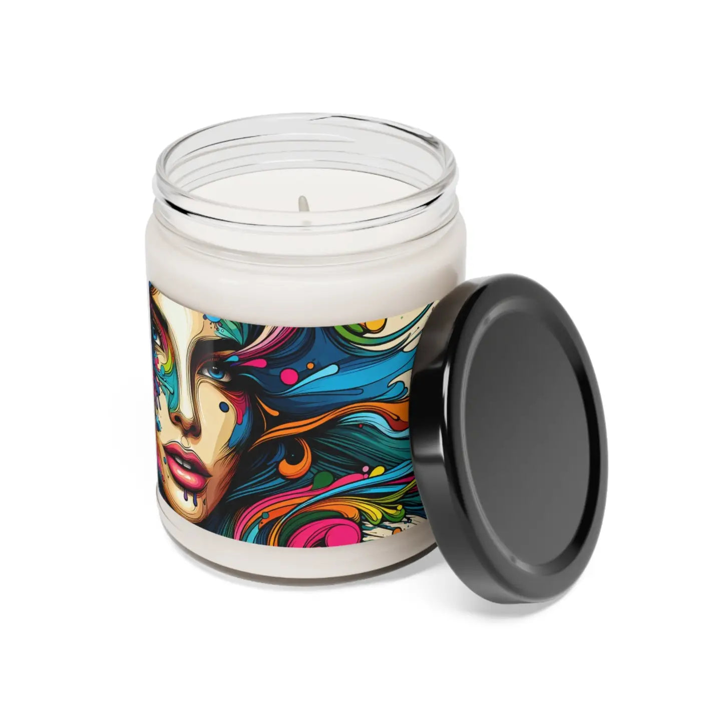 Scented Soy Candle - Woman With Paint Splash Design - DipaliZ
