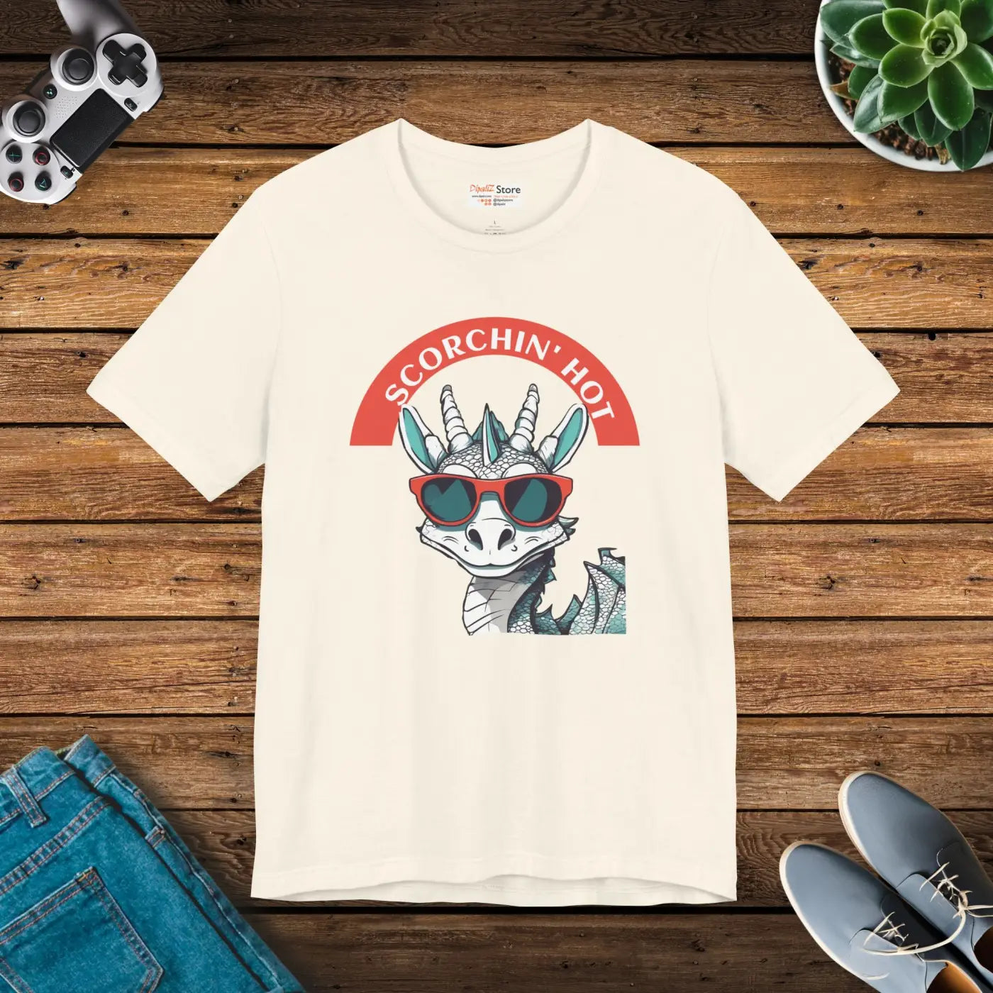 Scorching Hot Dragon Unisex Jersey Tee - Fiery Style - DipaliZ