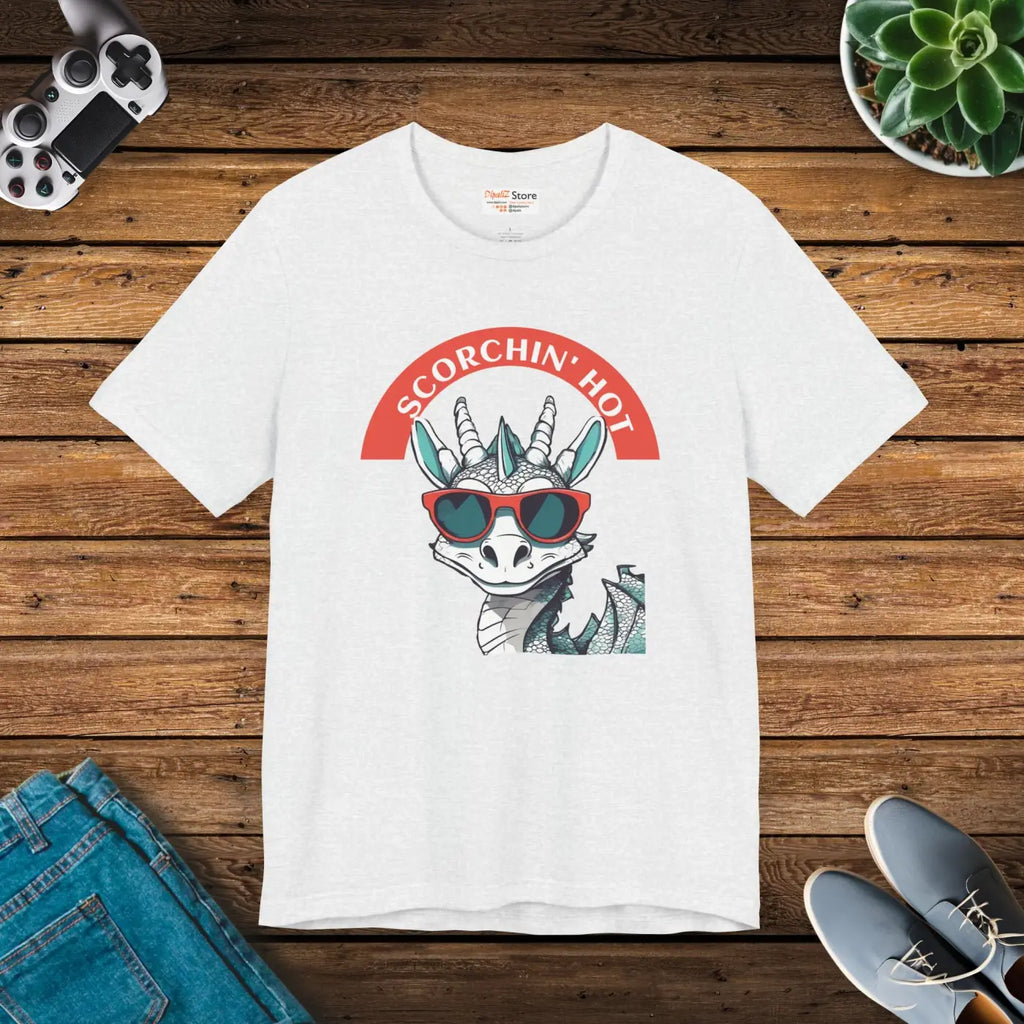 Scorching Hot Dragon Unisex Jersey Tee - Fiery Style - DipaliZ