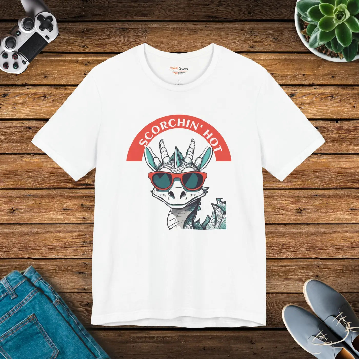 Scorching Hot Dragon Unisex Jersey Tee - Fiery Style - DipaliZ