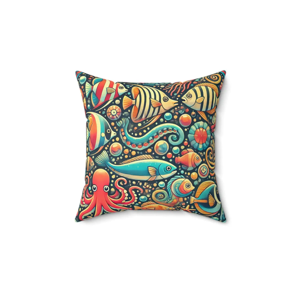 Sea Animals Spun Polyester Pillow - Underwater Comfort - DipaliZ