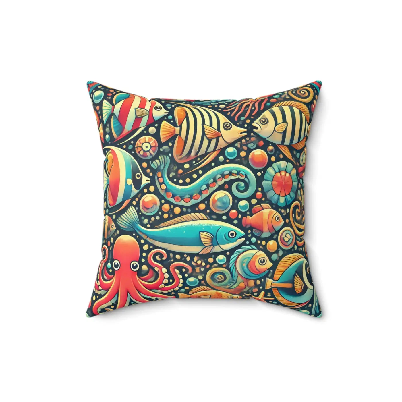 Sea Animals Spun Polyester Pillow - Underwater Comfort - DipaliZ