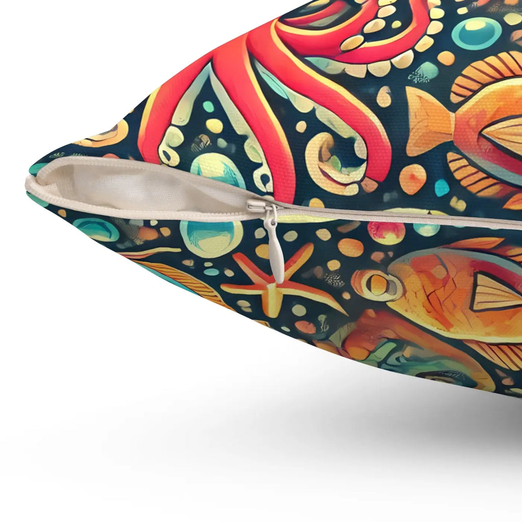 Sea Animals Spun Polyester Pillow - Underwater Comfort - DipaliZ