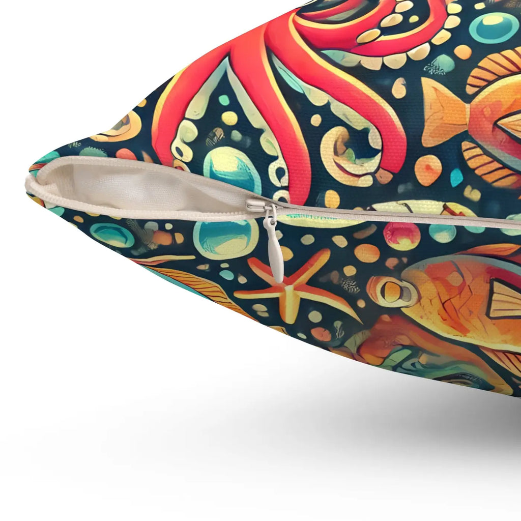 Sea Animals Spun Polyester Pillow - Underwater Comfort - DipaliZ
