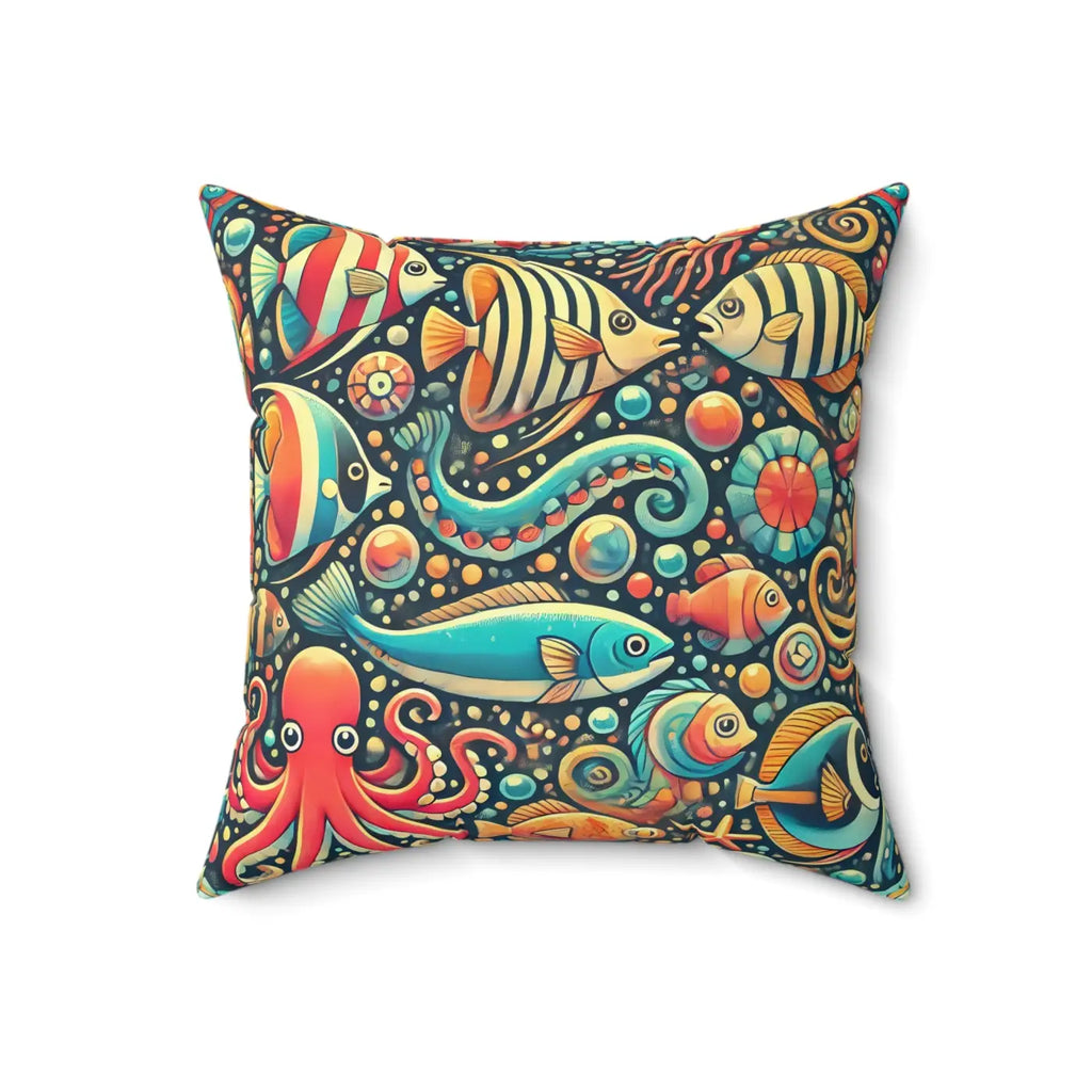 Sea Animals Spun Polyester Pillow - Underwater Comfort - DipaliZ
