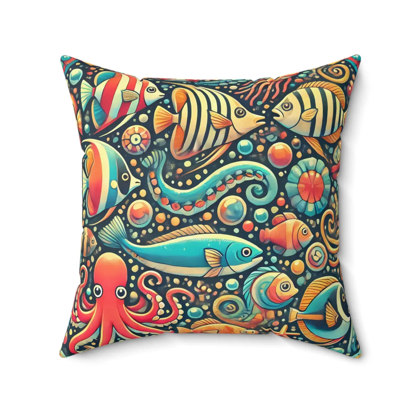 Sea Animals Spun Polyester Pillow - Underwater Comfort - DipaliZ
