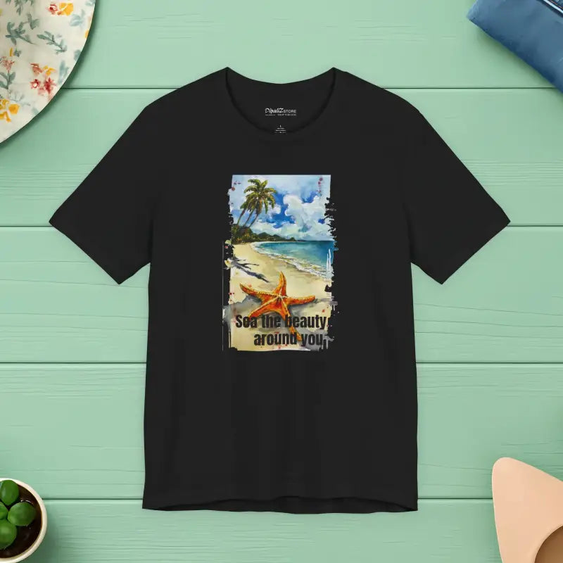 Unisex Jersey Short Sleeve Tee - Starfish Beach Design - DipaliZ