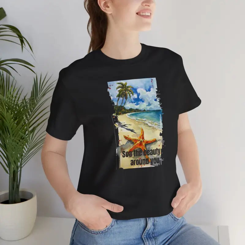Unisex Jersey Short Sleeve Tee - Starfish Beach Design - DipaliZ