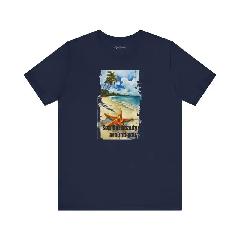Unisex Jersey Short Sleeve Tee - Starfish Beach Design - DipaliZ