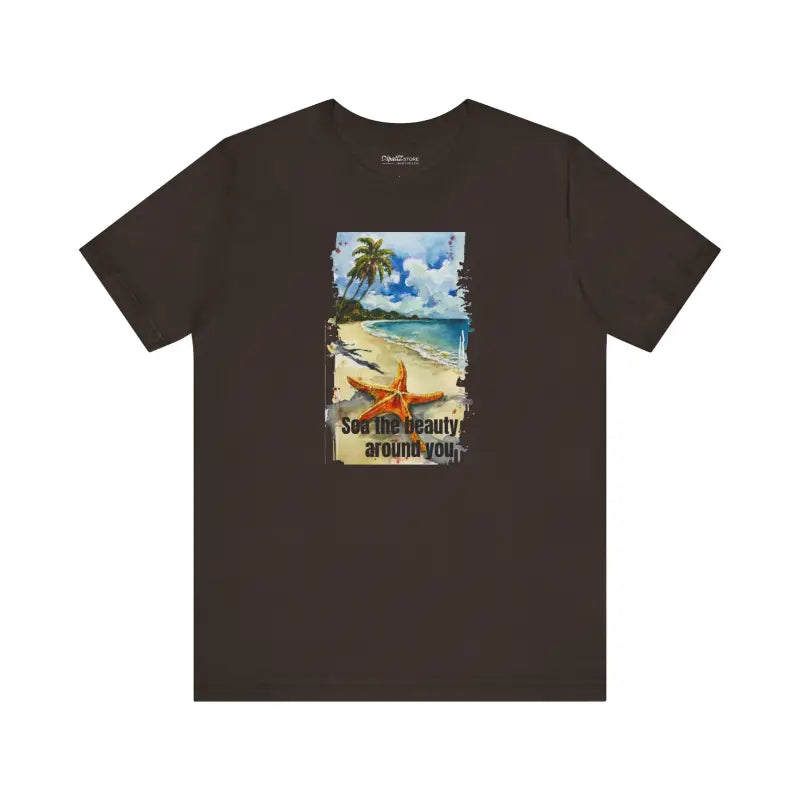Unisex Jersey Short Sleeve Tee - Starfish Beach Design - DipaliZ