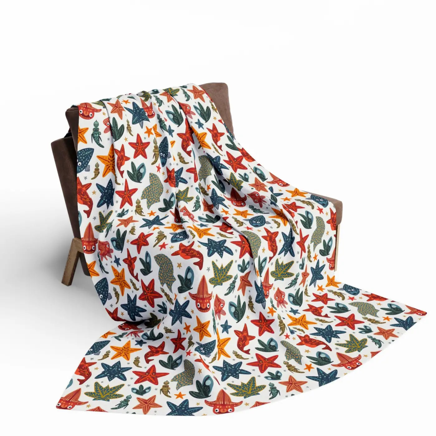 Vibrant Sea Creatures Arctic Fleece Blanket - Cozy Comfort - DipaliZ