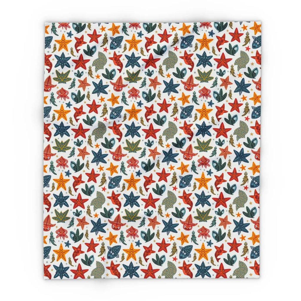Vibrant Sea Creatures Arctic Fleece Blanket - Cozy Comfort - DipaliZ