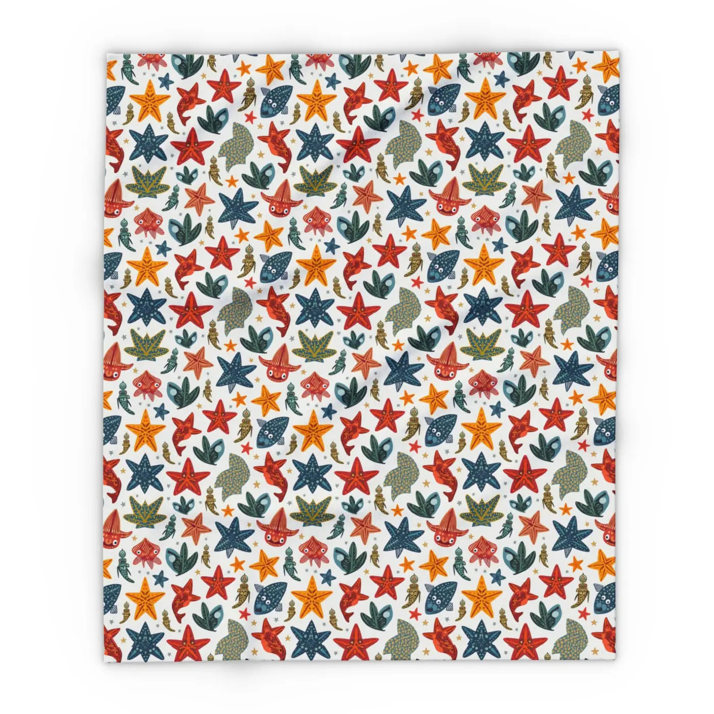 Vibrant Sea Creatures Arctic Fleece Blanket - Cozy Comfort - DipaliZ