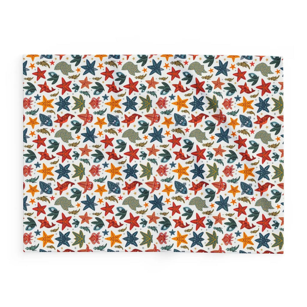 Vibrant Sea Creatures Arctic Fleece Blanket - Cozy Comfort - DipaliZ