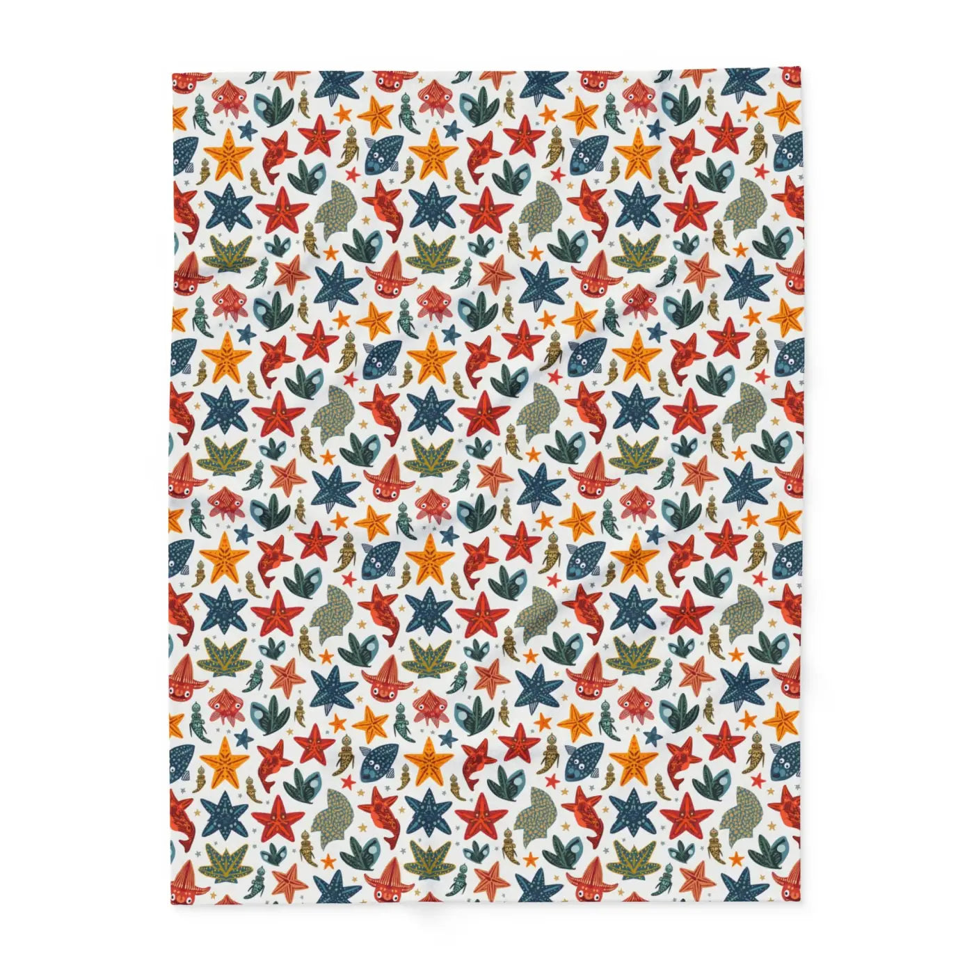 Vibrant Sea Creatures Arctic Fleece Blanket - Cozy Comfort - DipaliZ