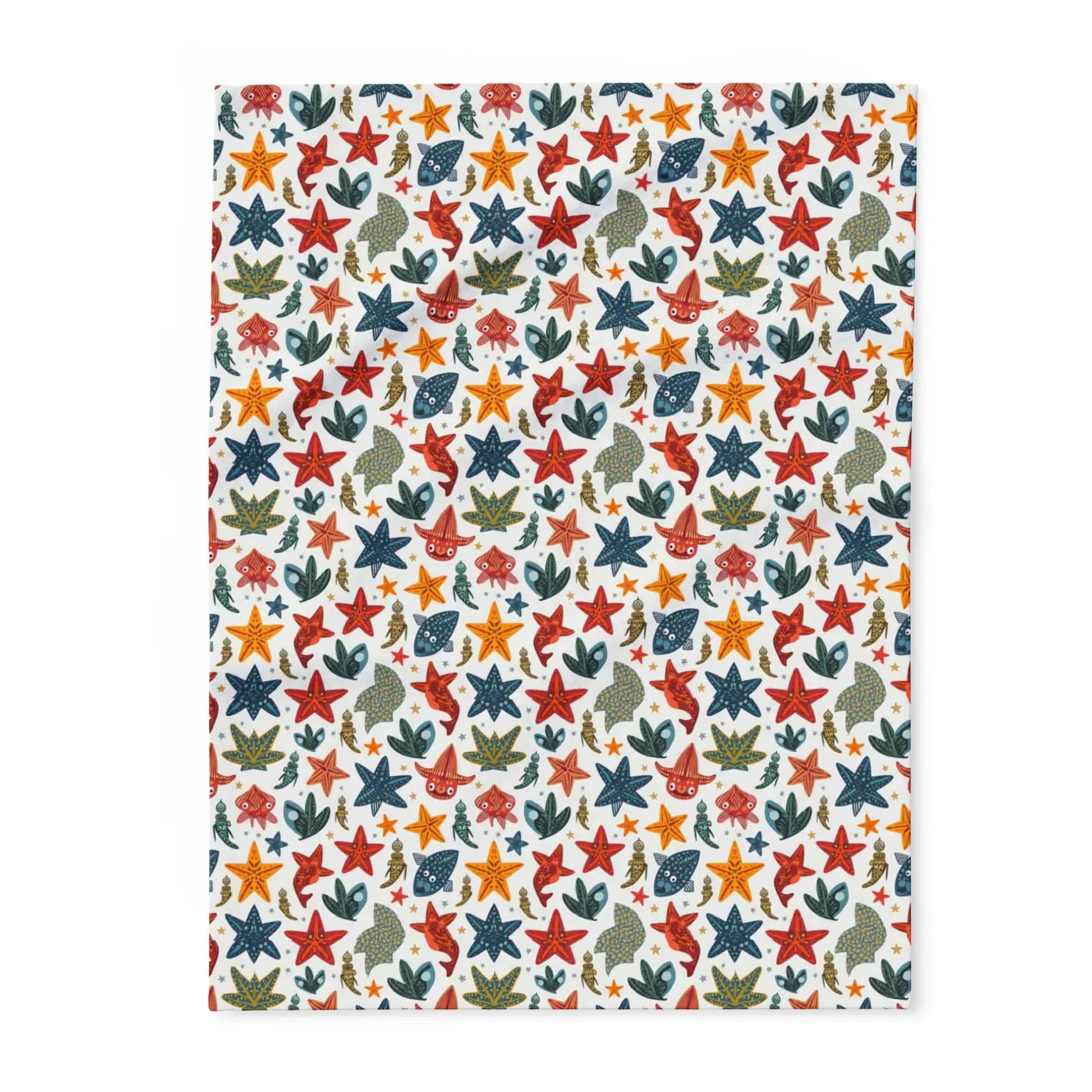 Vibrant Sea Creatures Arctic Fleece Blanket - Cozy Comfort - DipaliZ