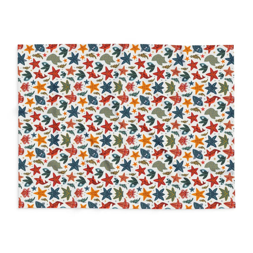Vibrant Sea Creatures Arctic Fleece Blanket - Cozy Comfort - DipaliZ