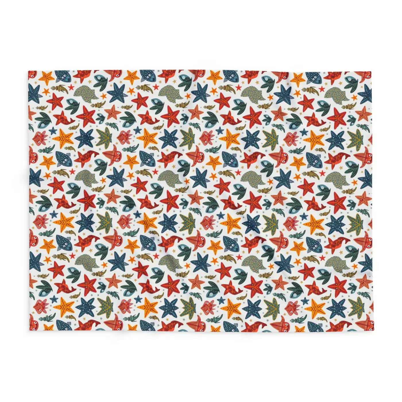 Vibrant Sea Creatures Arctic Fleece Blanket - Cozy Comfort - DipaliZ