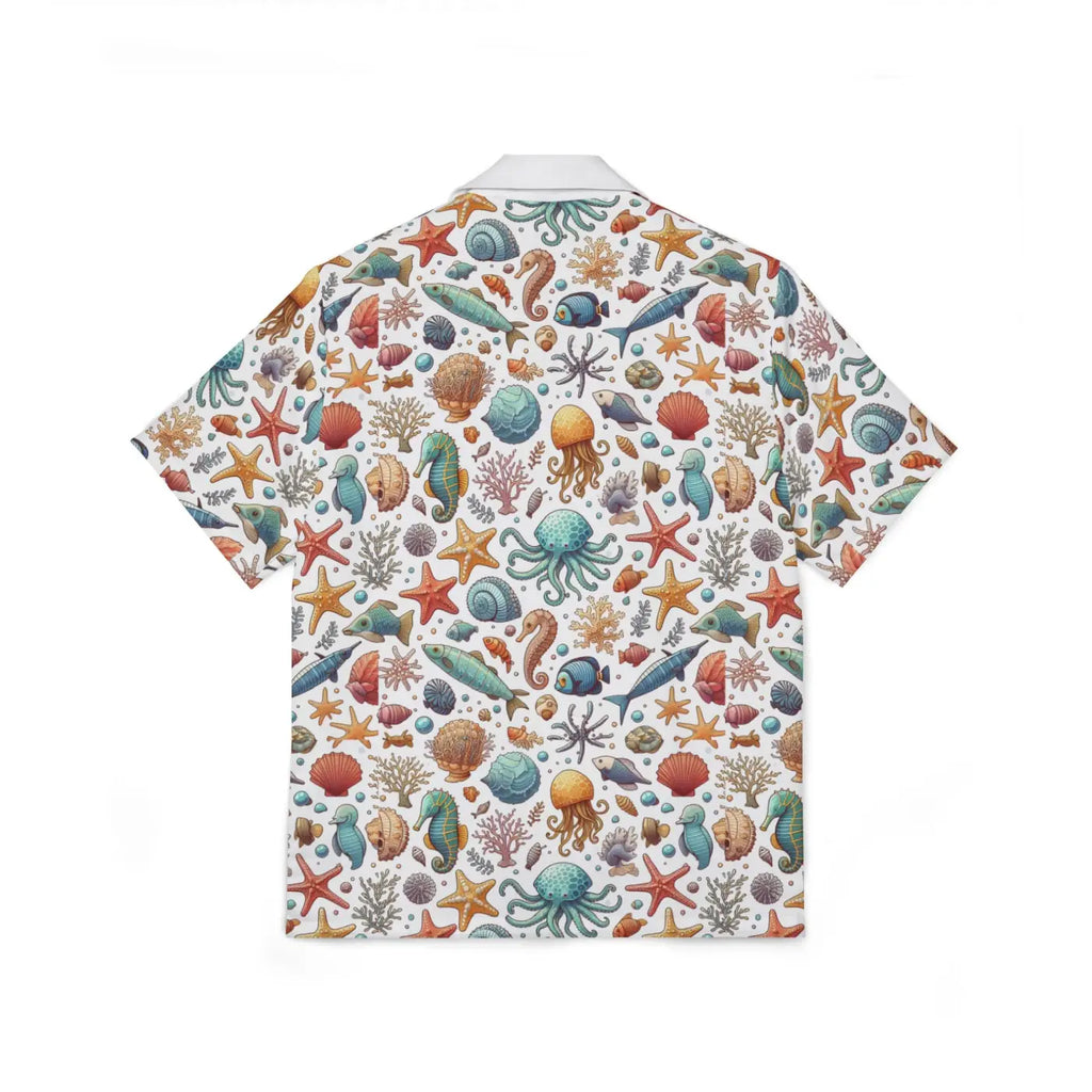 Hawaiian Camp Shirt - Sea Horse Dye Sublimation Print - DipaliZ