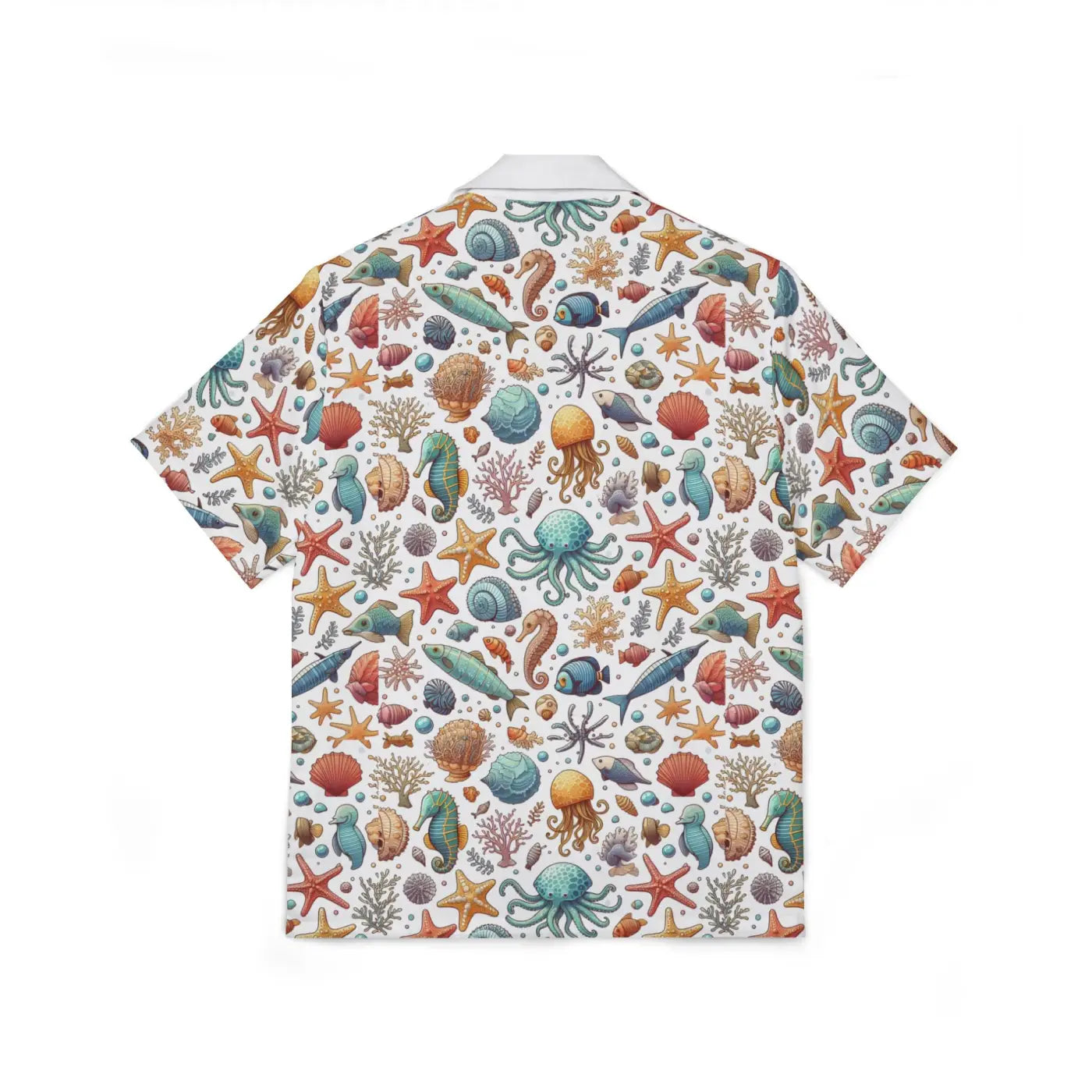 Hawaiian Camp Shirt - Sea Horse Dye Sublimation Print - DipaliZ