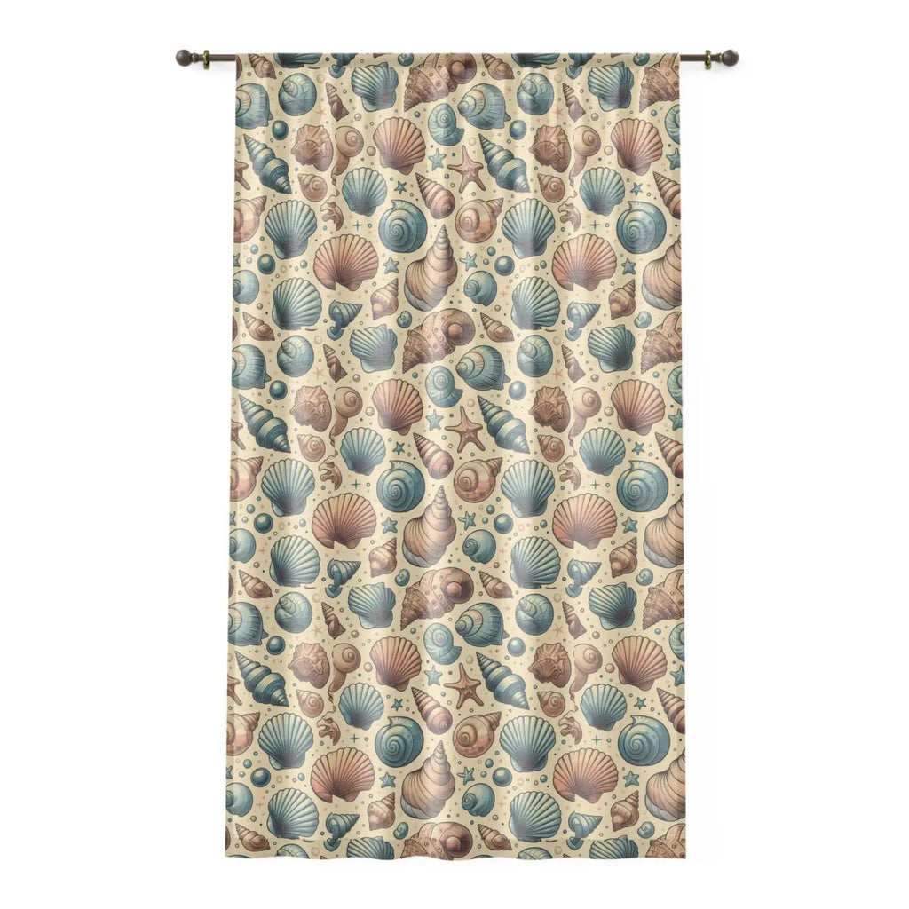 Sea Shell Window Curtains - Ocean Inspired Home Decor - DipaliZ
