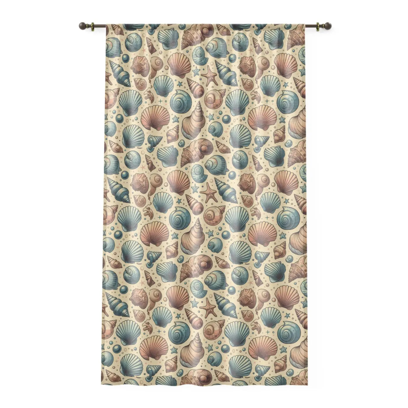 Sea Shell Window Curtains - Ocean Inspired Home Decor - DipaliZ