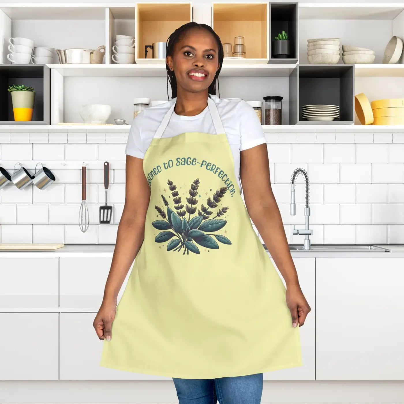 Sage-Perfect Chef Apron - Tie-Back Closure Design - DipaliZ