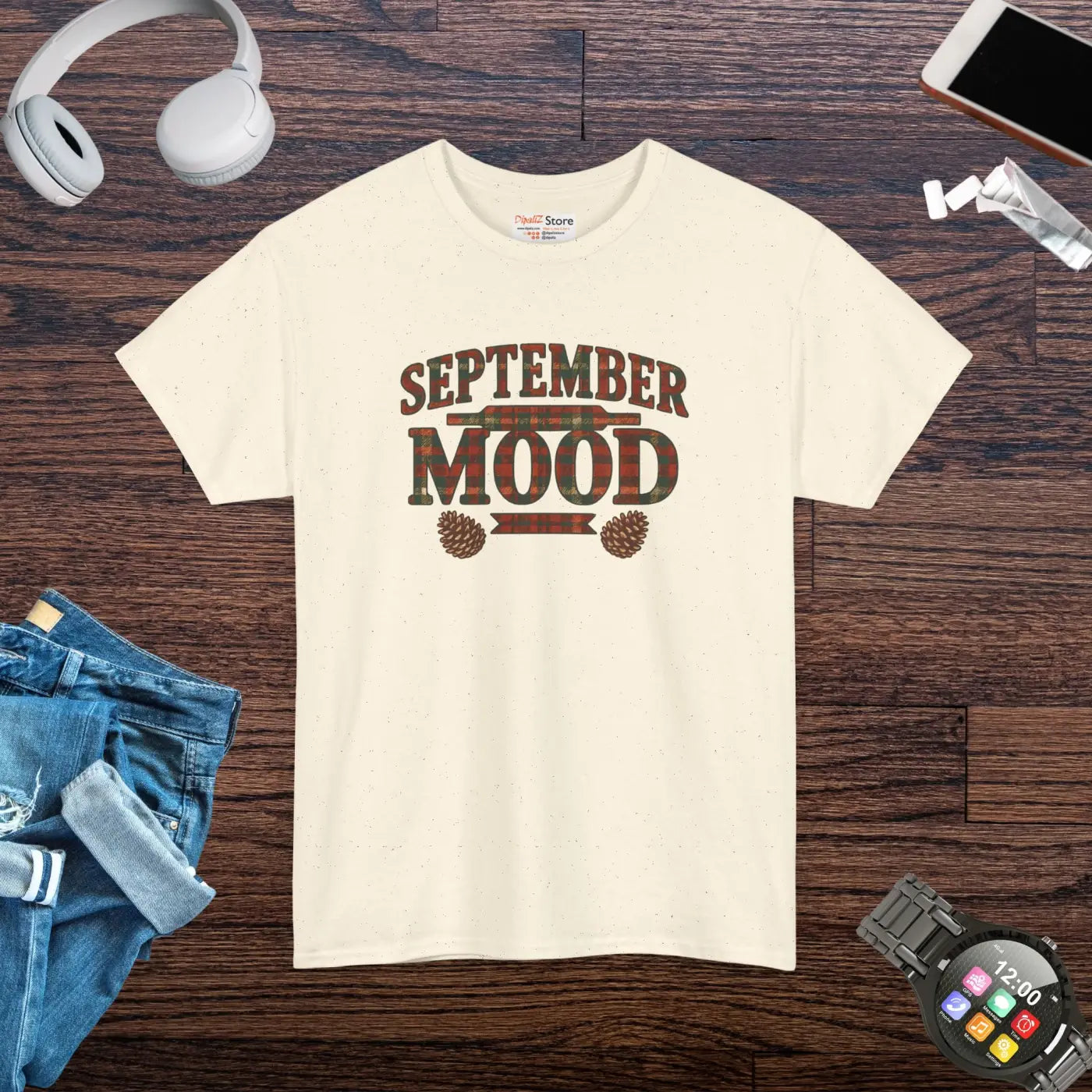 September Mood Tee - Cozy Fall All-Day Comfort - DipaliZ