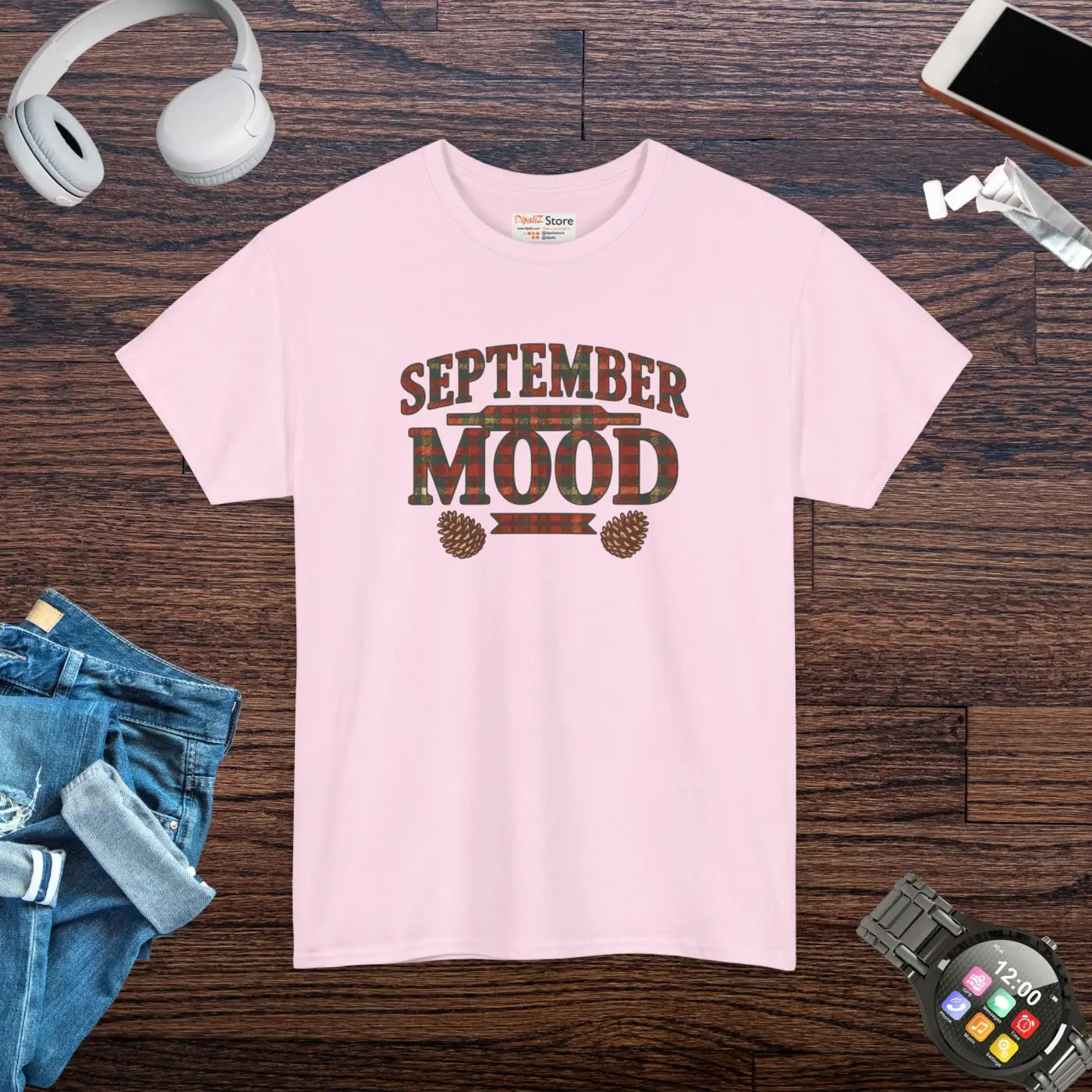 September Mood Tee - Cozy Fall All-Day Comfort - DipaliZ