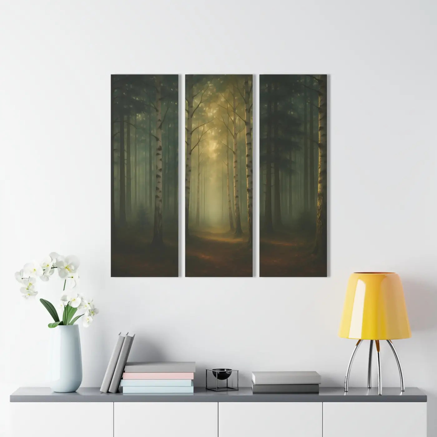 Serene Forest Acrylic Prints - Nature Wall Art Triptych - DipaliZ