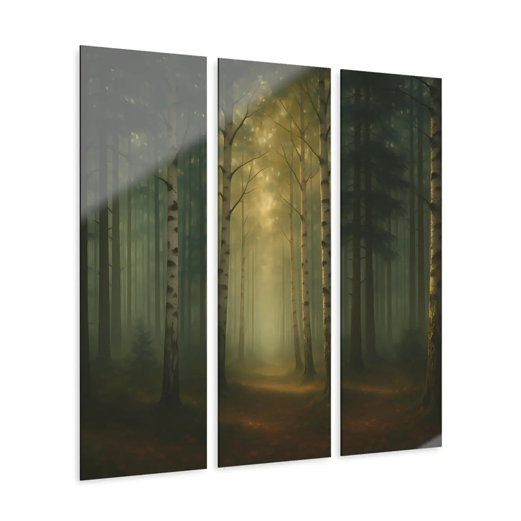 Serene Forest Acrylic Prints - Nature Wall Art Triptych - DipaliZ