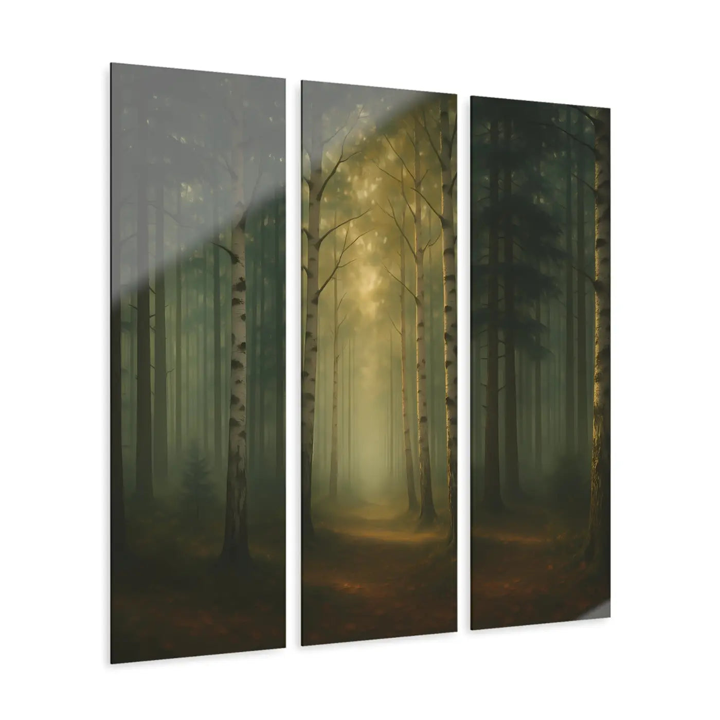 Serene Forest Acrylic Prints - Nature Wall Art Triptych - DipaliZ