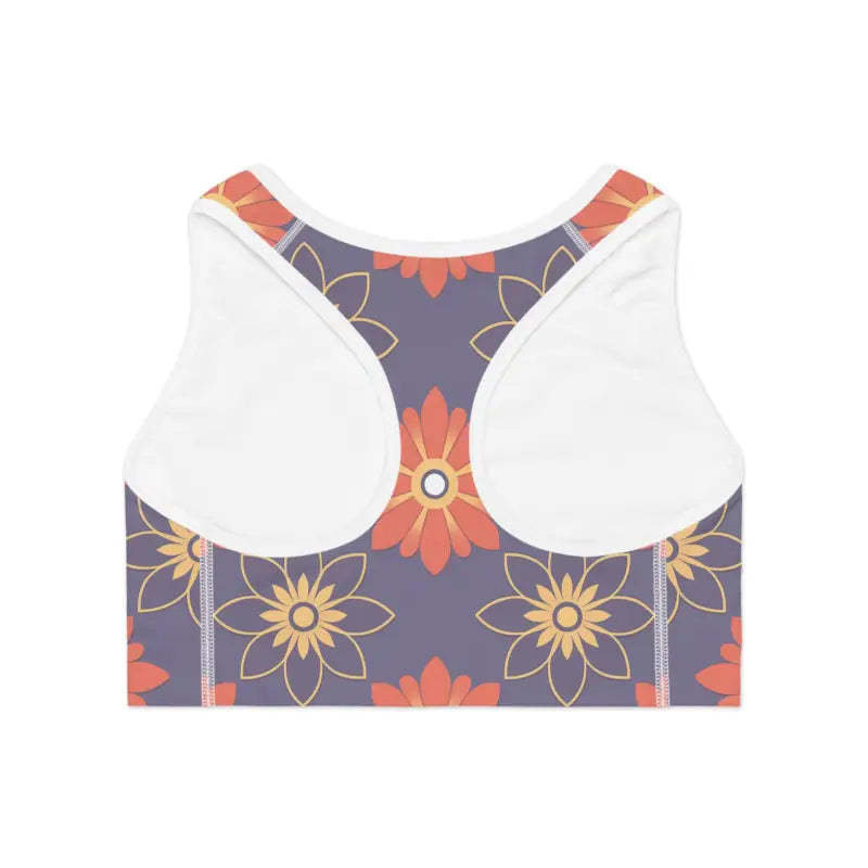 Sports Bra - Geometrical Floral Polyester Spandex - DipaliZ