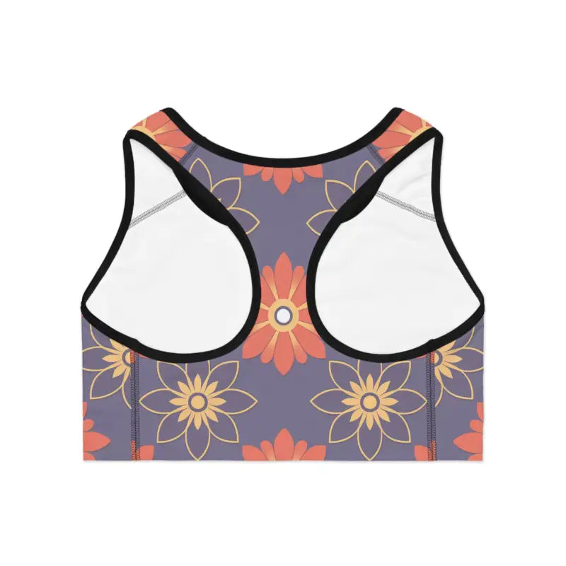 Sports Bra - Geometrical Floral Polyester Spandex - DipaliZ