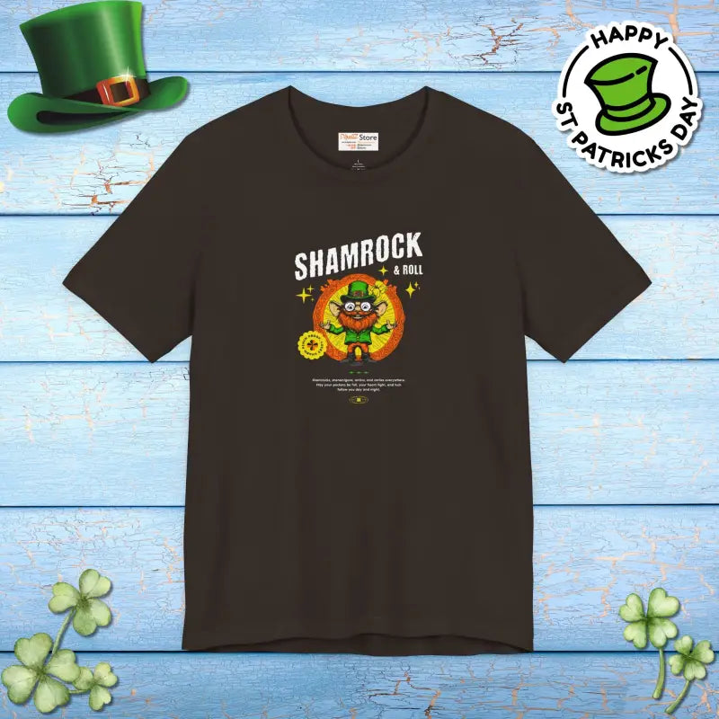 Shamrock and Roll Patricks Day Tee - Unisex Jersey - DipaliZ