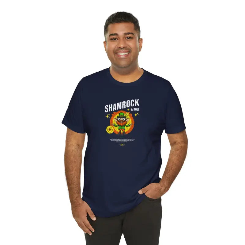 Shamrock and Roll Patricks Day Tee - Unisex Jersey - DipaliZ