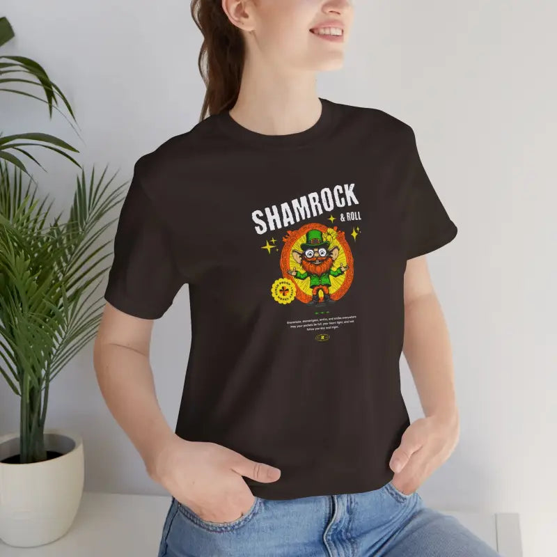 Shamrock and Roll Patricks Day Tee - Unisex Jersey - DipaliZ