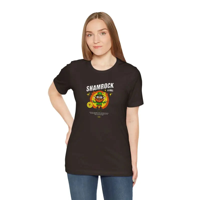 Shamrock and Roll Patricks Day Tee - Unisex Jersey - DipaliZ
