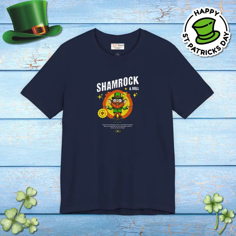 Shamrock and Roll Patricks Day Tee - Unisex Jersey - DipaliZ