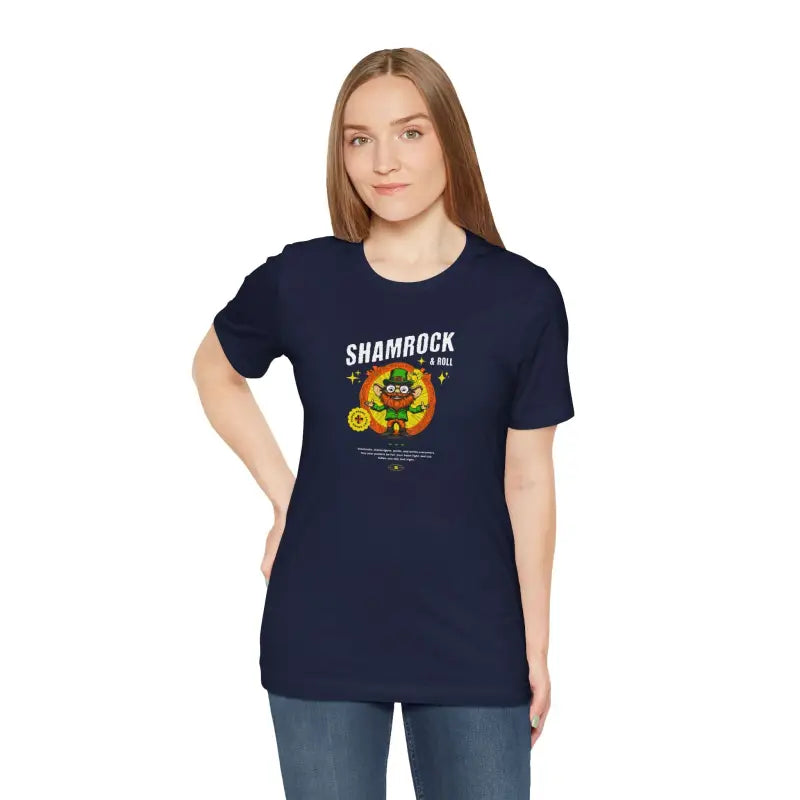 Shamrock and Roll Patricks Day Tee - Unisex Jersey - DipaliZ